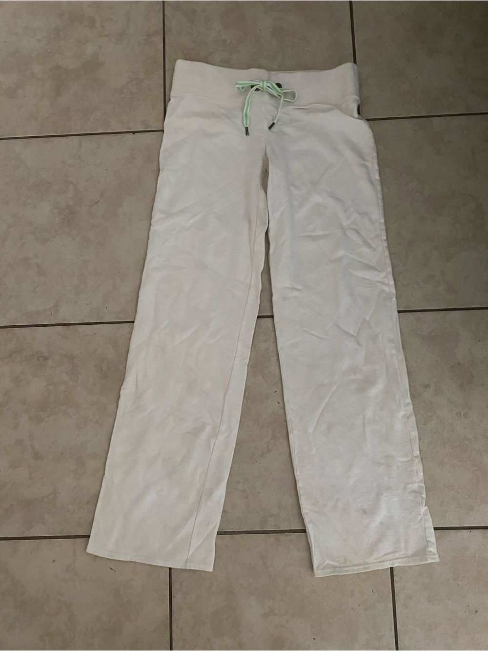 Y2K Victoria’s Secret foldover cream wide-leg lounge pants S